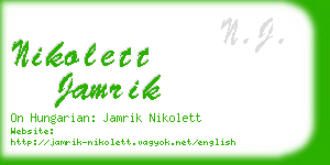 nikolett jamrik business card